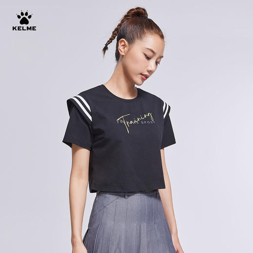 卡尔美官方短袖t恤女夏季运动半袖短款潮百搭休闲上衣女 商品图6