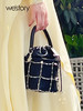westory2022新款单肩斜挎黑色气质水桶立体包W32BA6142101W 商品缩略图1