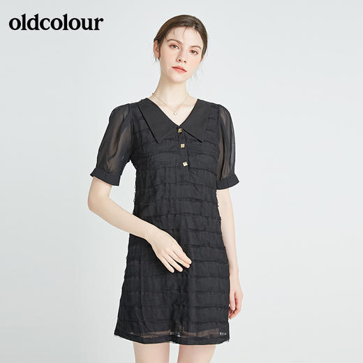 oldcolour秋季商场同款休闲气质短袖连衣裙N23101341 商品图2