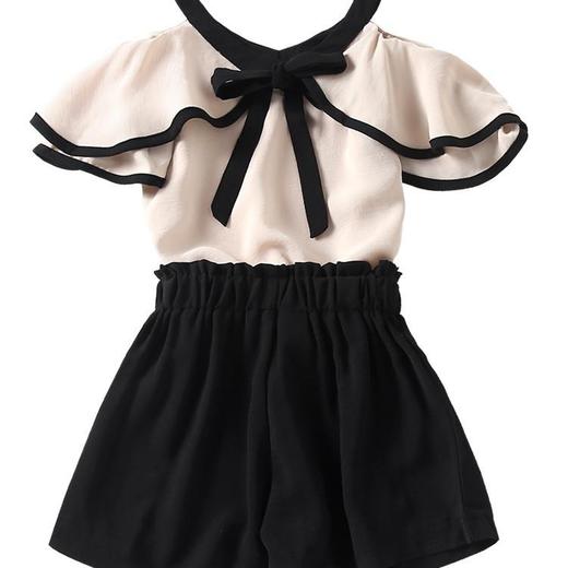 黛唯梵 女童夏款套装2022新款儿童夏季吊带露肩上衣韩版小女孩短裤两件套国庆出游 商品图6