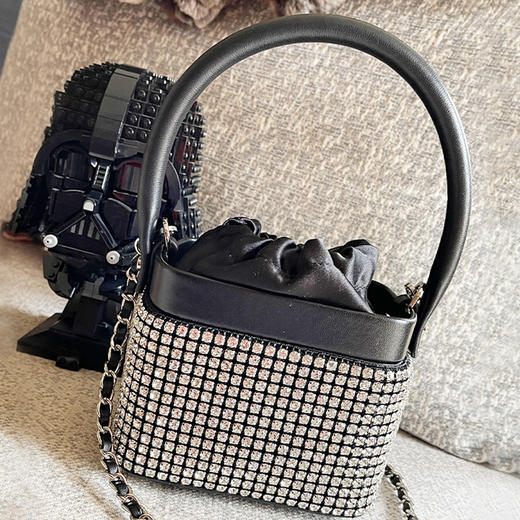 westory2022新款潮皮软链镶钻包包水钻包W32BA6143101W 商品图0