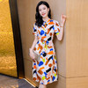 时尚百塔，真丝印花气质女式连衣裙ASE-9319 商品缩略图2