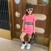 黛唯梵 女童短款上衣露脐儿童套装夏季短袖运动衣服新款韩版洋气时髦短裙国庆出游 商品缩略图1