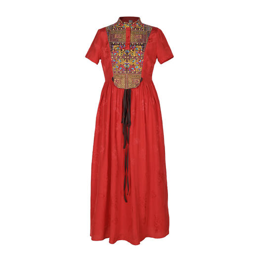 千金裘绣花复古连衣裙  | 杨丽萍老师同款 |  藏蓝色 红色 商品图12