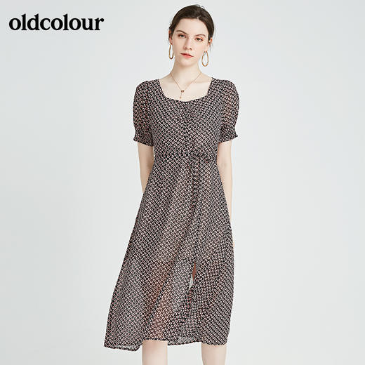 oldcolour秋季商场同款时尚短袖连衣裙N23101301 商品图4