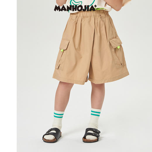 马拉丁潮牌漫画家童装女童裤子夏新品儿童工装感裙裤棉布中裤 商品图0