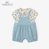 英氏婴儿短袖连体衣假2件时尚纯棉哈衣22夏季新品童装YRHBJ22289A 商品缩略图0