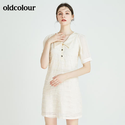 oldcolour秋季商场同款休闲气质短袖连衣裙N23101341 商品图3