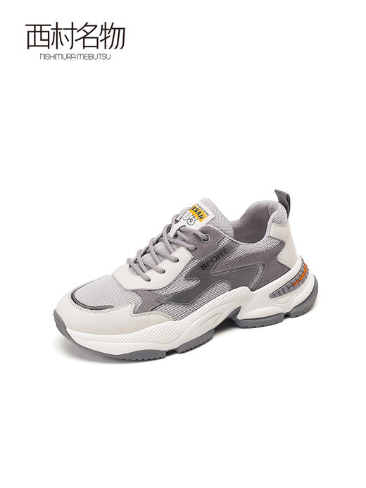 西村名物老爹鞋男2022新款网面透气百搭休闲薄款跑步鞋厚底T12AW10511 商品图1
