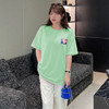 YNWE210211新款时尚气质休闲宽松圆领短袖双面印花T恤 商品缩略图0