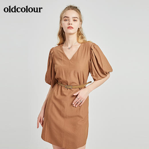 oldcolour秋季商场同款气质短袖连衣裙N22101257 商品图2