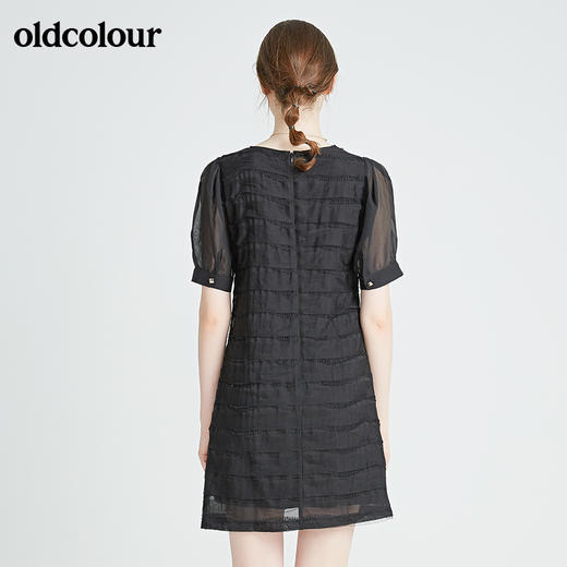oldcolour秋季商场同款休闲气质短袖连衣裙N23101341 商品图1