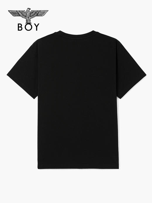 BOYLONDON短袖男女同款22春夏新品LOGO基础款黑色休闲T恤B221N01045 商品图1