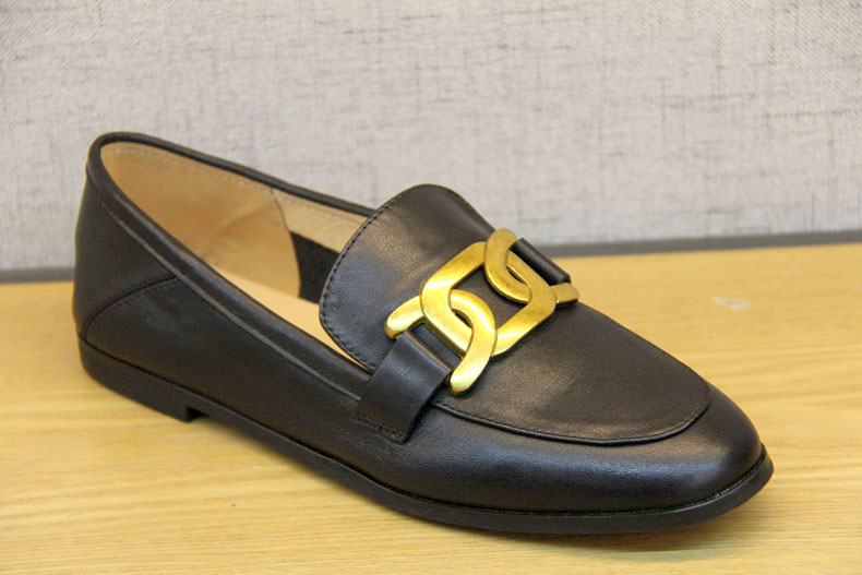 豪行春新款21168170真皮乐福鞋女一脚蹬复古英伦风小皮鞋平底单鞋 专柜正品