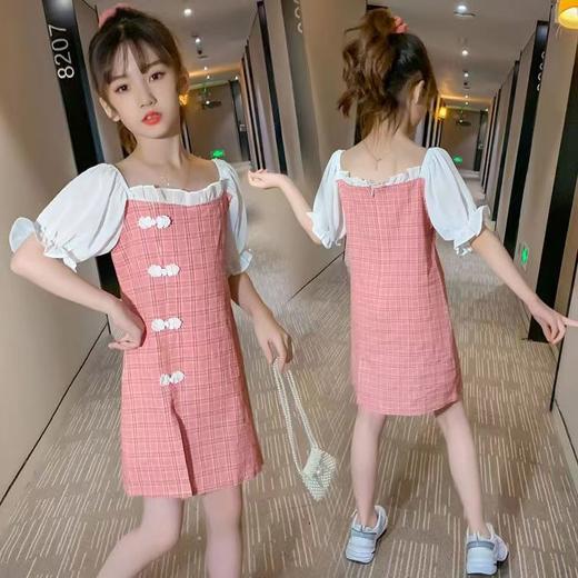 黛唯梵 女童直筒连衣裙2022新款夏装小女孩旗袍洋气公主裙儿童辣妹裙超仙国庆出游 商品图3