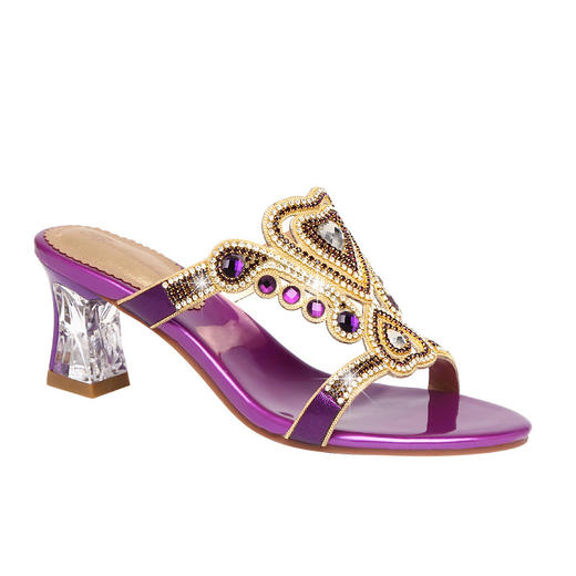 水晶高跟凉拖新款性感罗时尚水钻拖鞋  LX202054545 商品图6