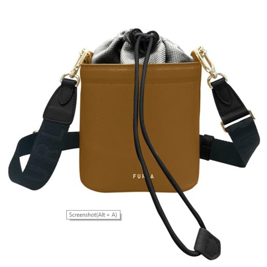 FURLA芙拉VERTIGINE女士斜挎包撞色拼接水桶包肩背迷你包 商品图0