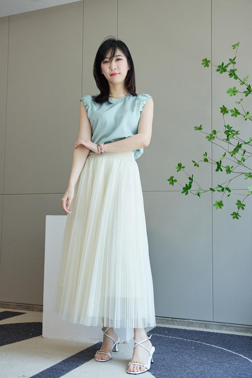 醋酸褶皱包袖上衣 商品图8