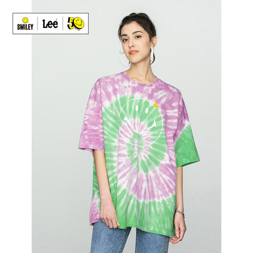 【Smiley®联名】Lee22春夏新品Oversize扎染女短袖T恤LWT002472 商品图0