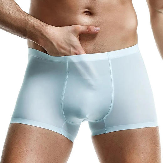 【4条装—冰丝男士平角内裤裤】冰丝男士内裤、无痕薄款透气、平角四角内裤 商品图1