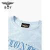BOYLONDON短袖男女同款22夏季新品航海元素满印蓝色个性T恤B222N01046 商品缩略图2