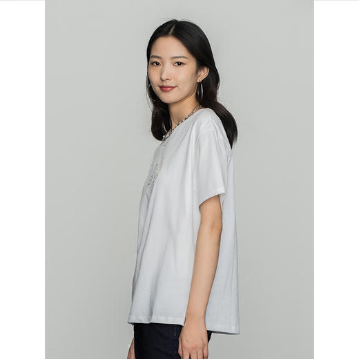 Lee商场同款22春夏新品舒适男友版多色女印花短袖T恤LWT0024613RT 商品图3