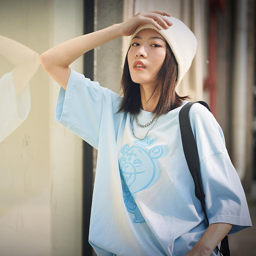 Mishka大眼球潮牌2022春夏新品 KA爷涂鸦熊圆领短袖T恤男女同款 	 商品图3