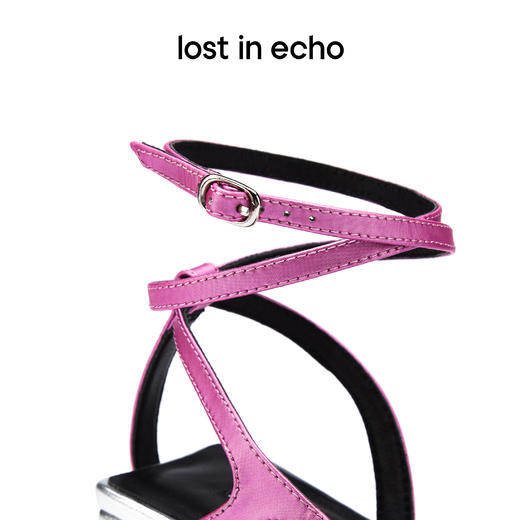 lost in echo 设计师原创品牌 圆扁细带方头中跟凉鞋 商品图1