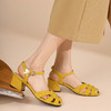 西村名物2022年夏季包头凉鞋中跟百搭真皮时装粗跟法式高跟鞋子X22BG24341 商品缩略图0
