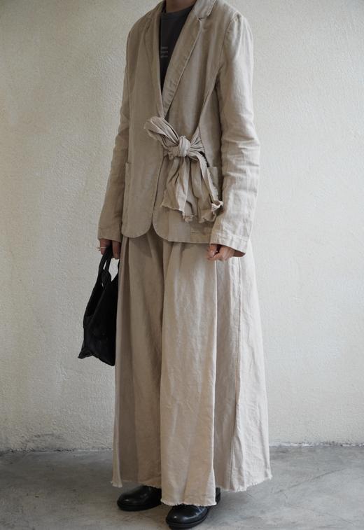 elsa esturgie 宽腿皱褶休闲长裤裙裤（毛边裤腿） 商品图5