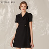 VIVIAN LIU R2224109春女装新款 西服领半袖素色通勤连衣裙 商品缩略图0