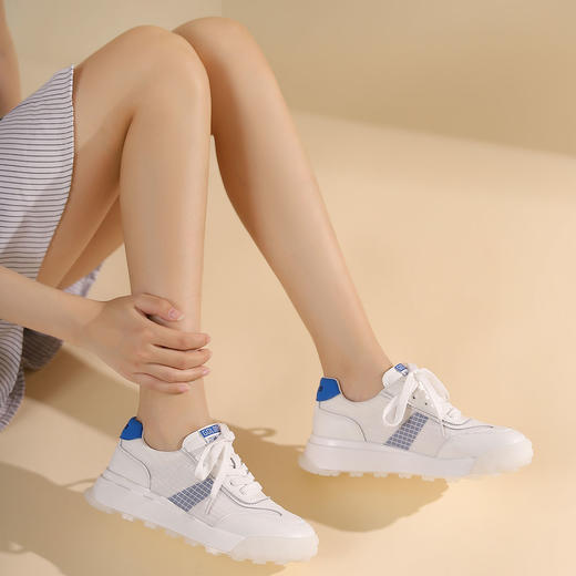 西村名物2022年春夏新款小白鞋百搭厚底休闲运动鞋女T22AM11121 商品图1