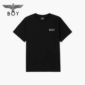 BOYLONDON短袖男女同款22春夏新品LOGO基础款黑色休闲T恤B221N01045