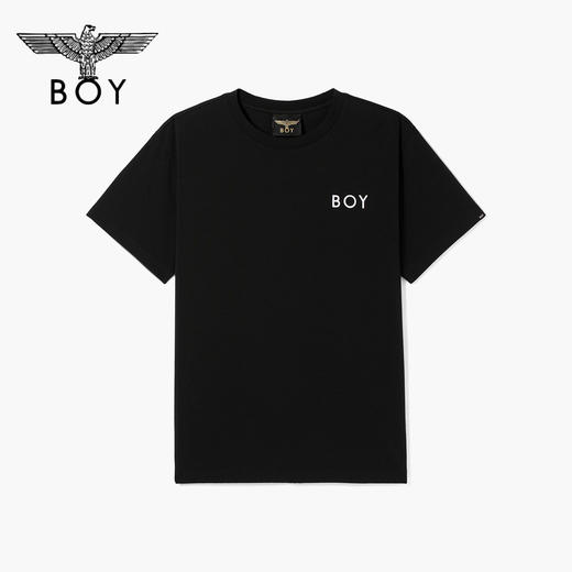 BOYLONDON短袖男女同款22春夏新品LOGO基础款黑色休闲T恤B221N01045 商品图0