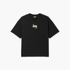 BOYLONDON情侣短袖22春夏新品上衣鹰翼烫金印花黑色休闲T恤B221N01024 商品缩略图3