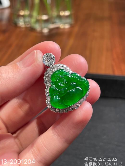 玻璃帝王绿佛公吊坠【13-2091204】具体价格微信咨询 商品图3