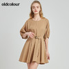 oldcolour春秋季商场同款休闲气质圆领短袖连衣裙N22101275 商品缩略图0