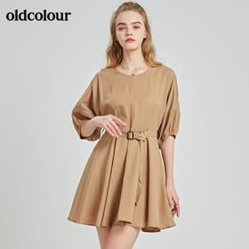 oldcolour春秋季商场同款休闲气质圆领短袖连衣裙N22101275