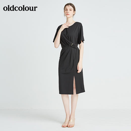 oldcolour秋季商场同款休闲气质短袖连衣裙N22101418 商品图3
