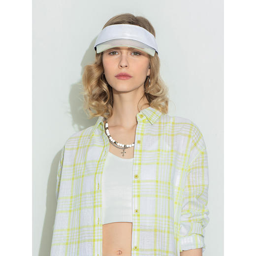 Lee商场同款22春夏新品舒适格纹黄绿长款女衬衫LWT002487101-431 商品图4