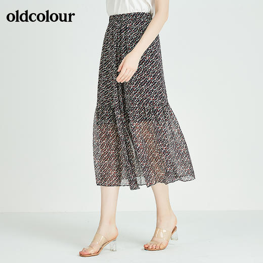 oldcolour欧珂秋季商场同款时尚复古花色半身长裙N22063437 商品图2
