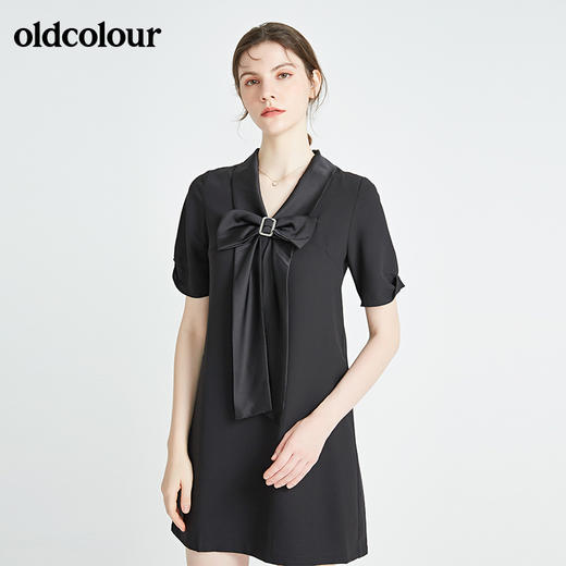 oldcolour秋季商场同款休闲气质短袖连衣裙N22101440 商品图0