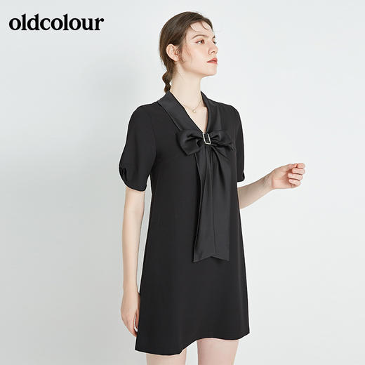 oldcolour秋季商场同款休闲气质短袖连衣裙N22101440 商品图2