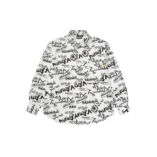 Mishka大眼球潮牌2022春夏新品满印涂鸦眼球宽松长袖衬衫男女同款 M21100219M	 商品图5