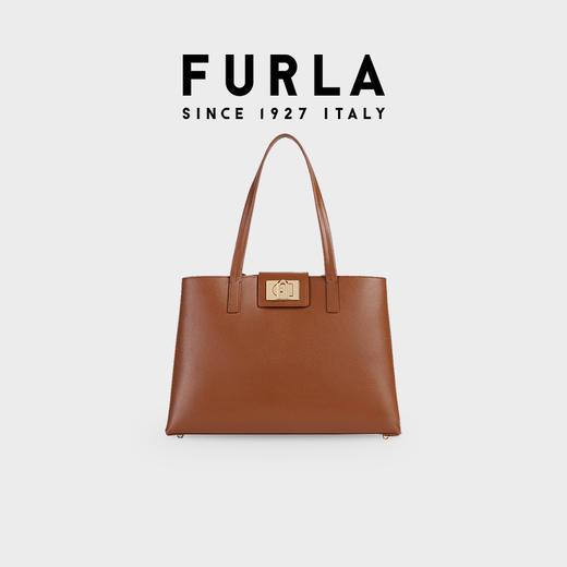FURLA芙拉1927 女士大号托特包旋转锁扣设计手提包 商品图1