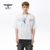 BOYLONDON短袖男女同款22春夏新品渐变LOGO印花休闲白色T恤B221N01007 商品缩略图0