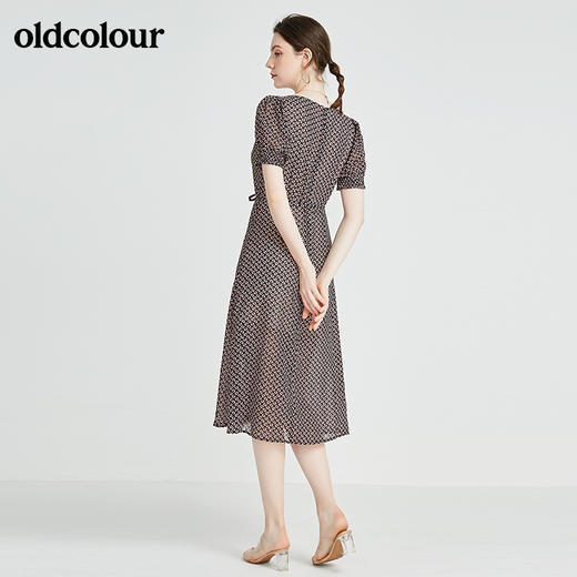 oldcolour秋季商场同款时尚短袖连衣裙N23101301 商品图1