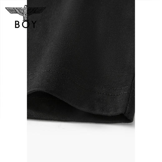 BOYLONDON短袖男女款22夏季新品哥特字母烫金印花黑色T恤B222N01047 商品图4