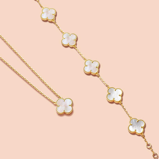 爆款项链手链耳钉三件套红玛瑙幸运四叶草等系列 优雅高端 商品图3