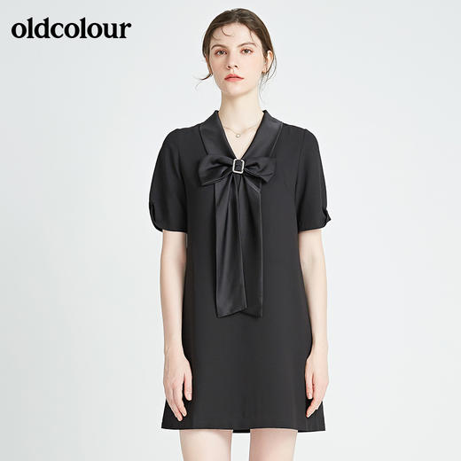 oldcolour秋季商场同款休闲气质短袖连衣裙N22101440 商品图4